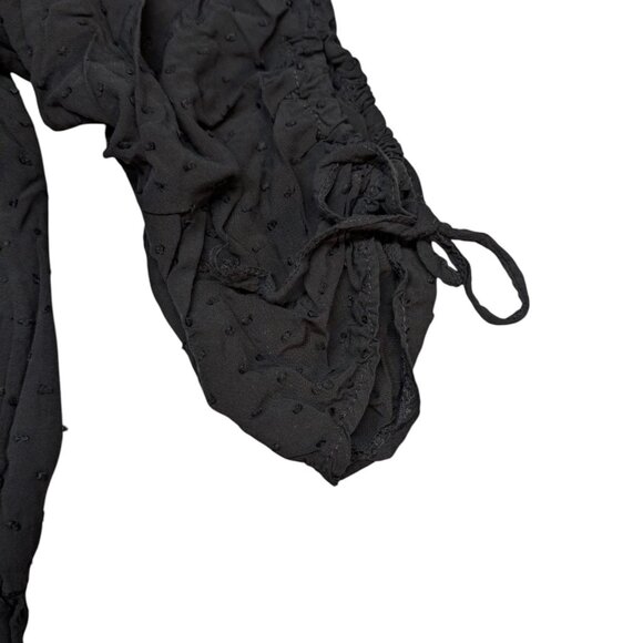 Alice Rinaldi Clip Dot Dress Black 1/2 Sleeve Ruched Made in Italy Size 2 - Picture 12 of 12